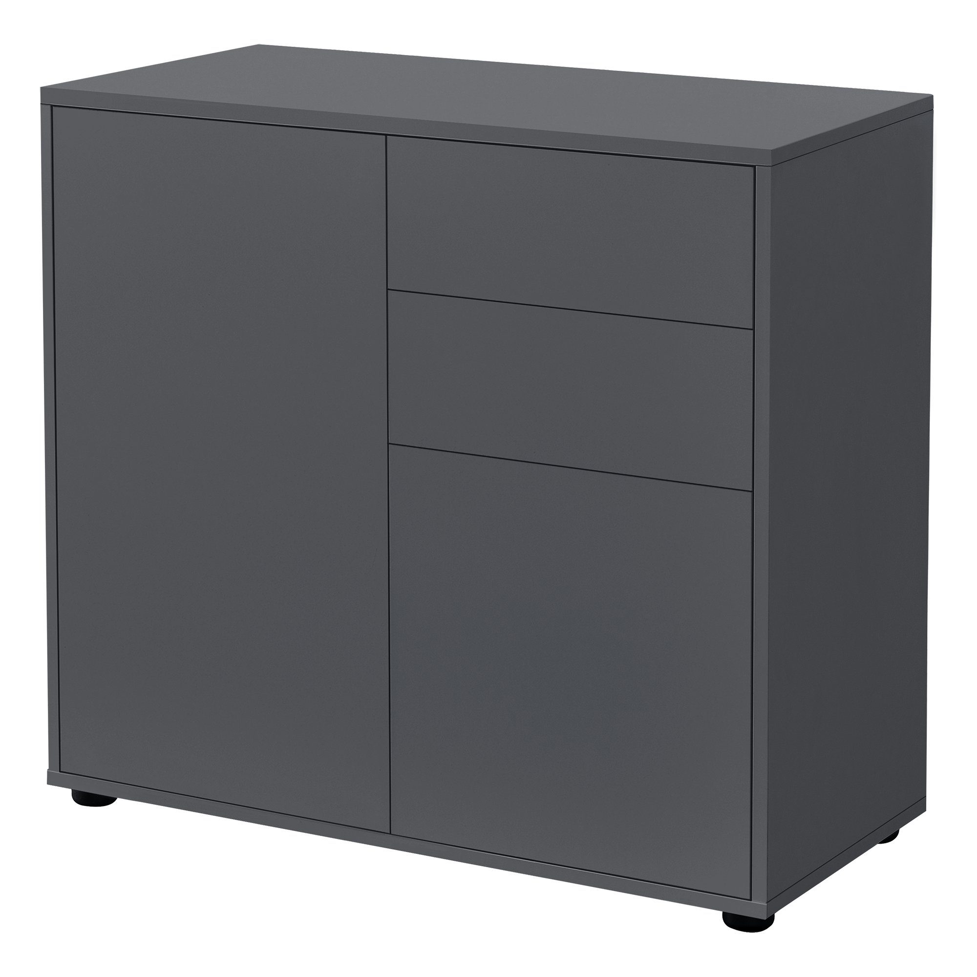 en.casa Sideboard, »Paarl« 74x79x36 cm Dunkelgrau, günstig online kaufen