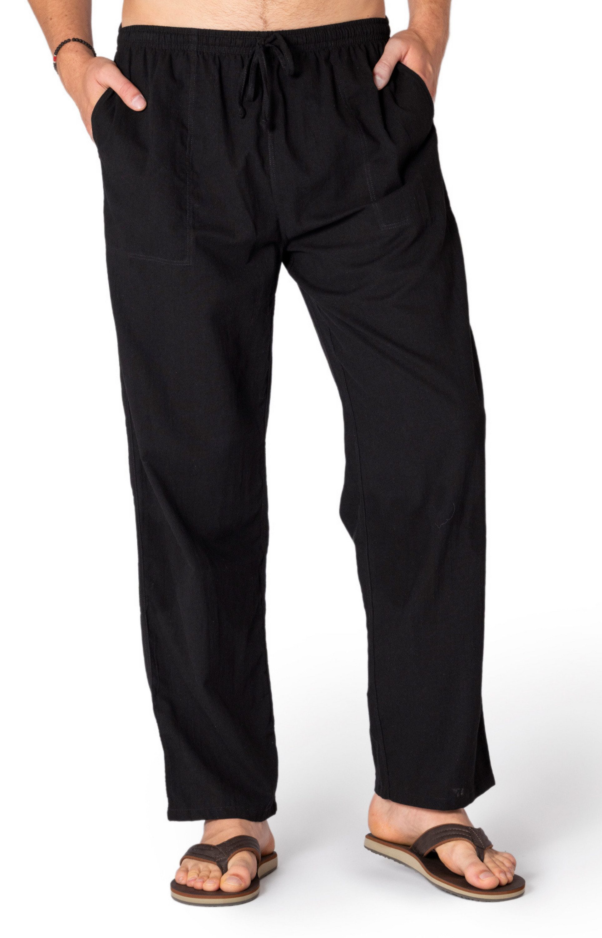PANASIAM Stoffhose Bundhose 'K' bequeme Unisex Stoffhose aus 100% Baumwolle für Damen und Herren Freizeithose mit Taschen Relaxhose bequeme Sommerhose