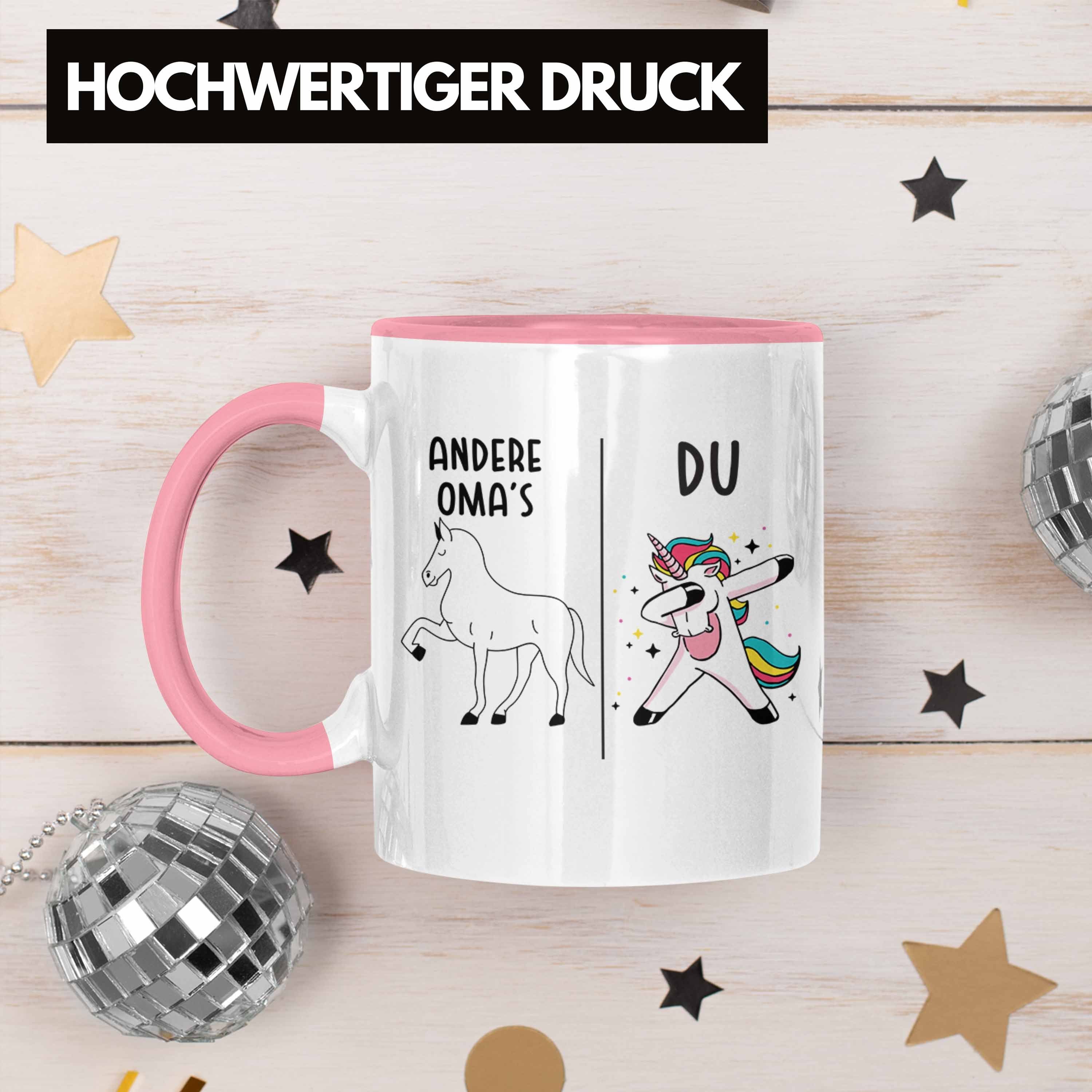 Tasse Tasse Trendation Lustig Rosa - Oma Großmutter Kaffeetasse Trendation Einhorn mit Beste Geschenk Spruch