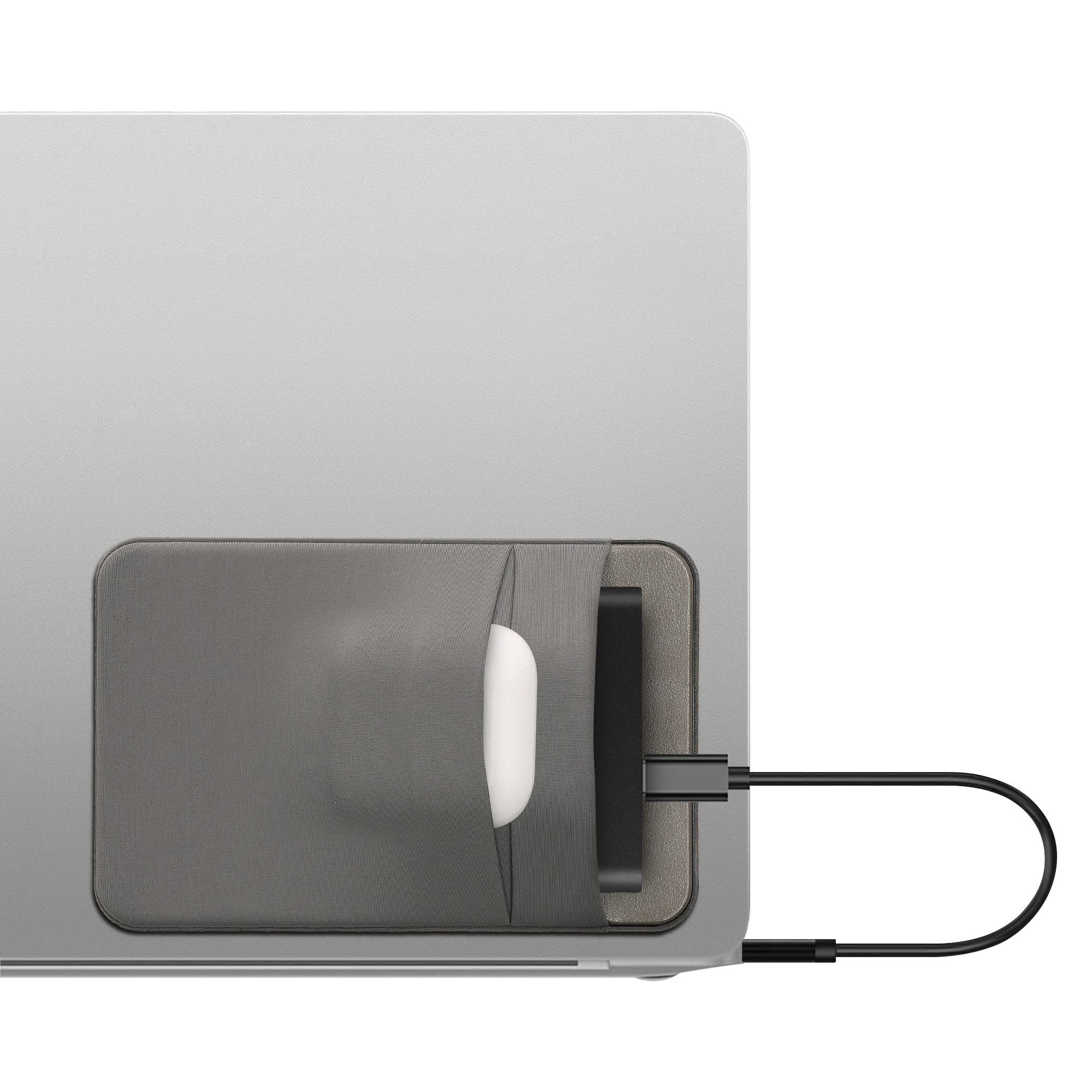 kwmobile Festplattenhülle Tasche für SanDisk Portable SSD, Samsung T7, Crucial X8, HDD Halterung, 10x7cm - Elastisches Case Hülle externe Festplatte selbstklebend