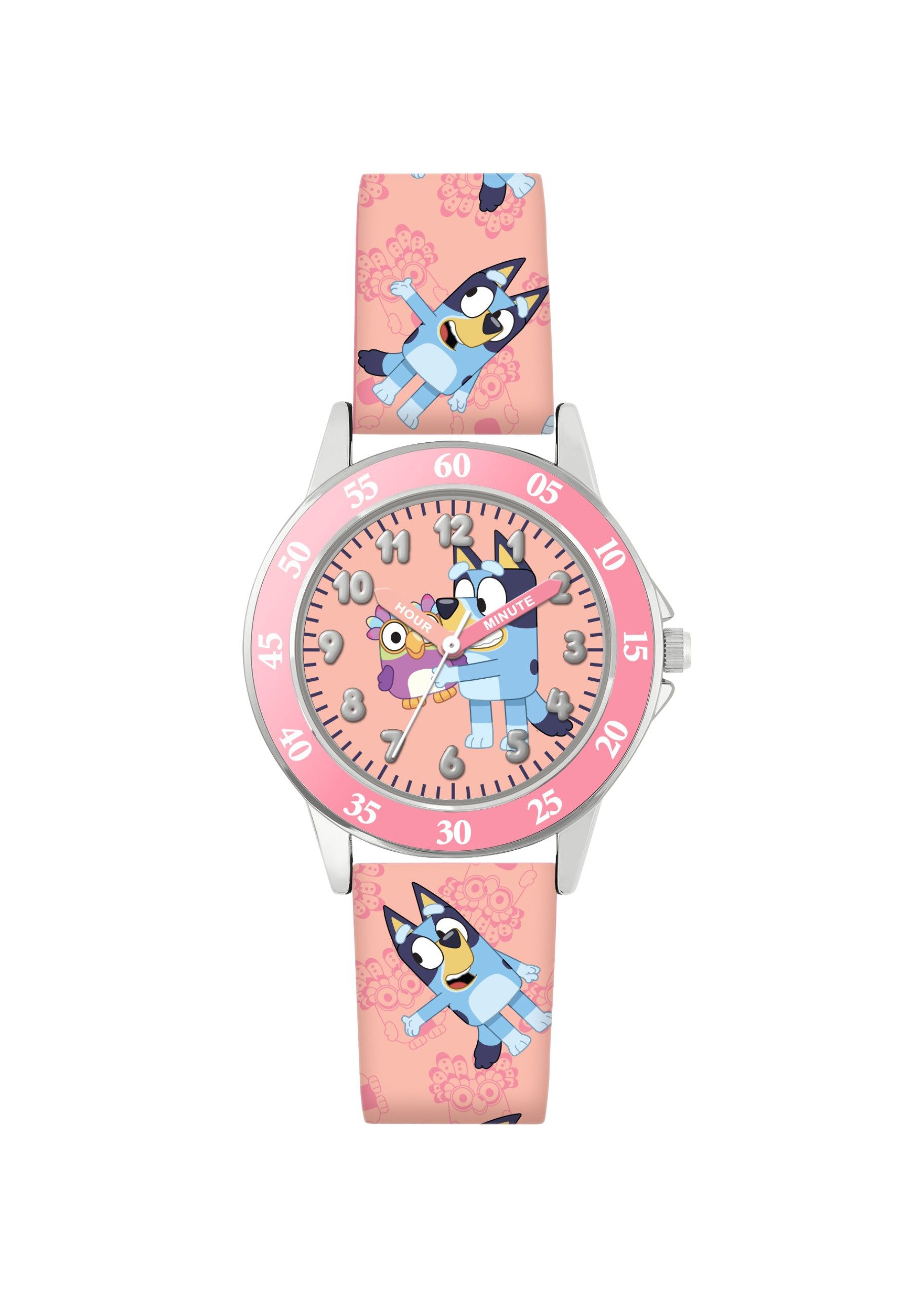 Disney Armband Bluey Lern-Uhr mit Pinkem Armband (Set)