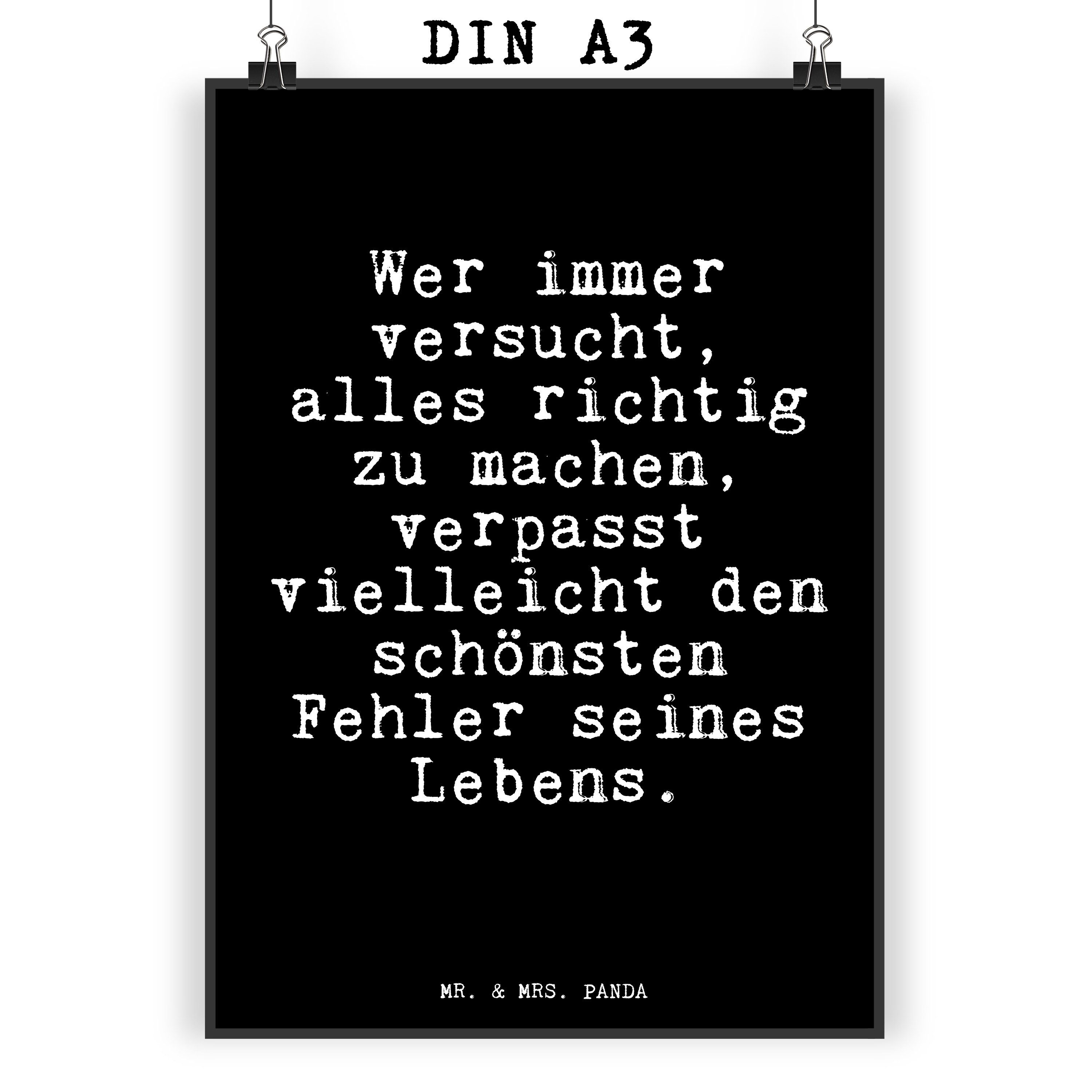 Mr. & Mrs. Panda Poster »Wer immer versucht, alles... Schwarz
