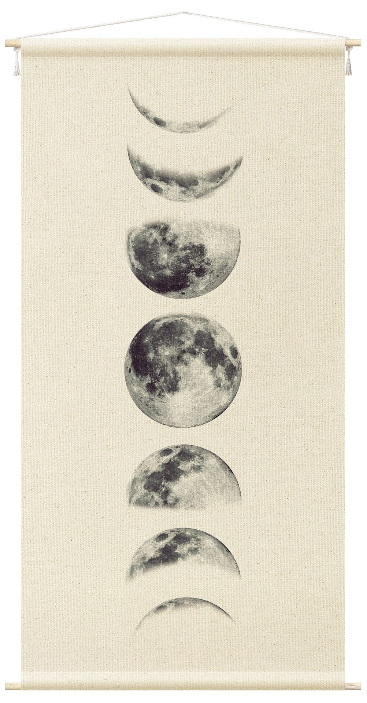 Bilderdepot24 Wandteppich modern Spirituell grau, rechteckig, Höhe: 2.6 mm, großes Wandbild aus Natur-Baumwolle Wandbehang Stoffbild Tuch Wollseil