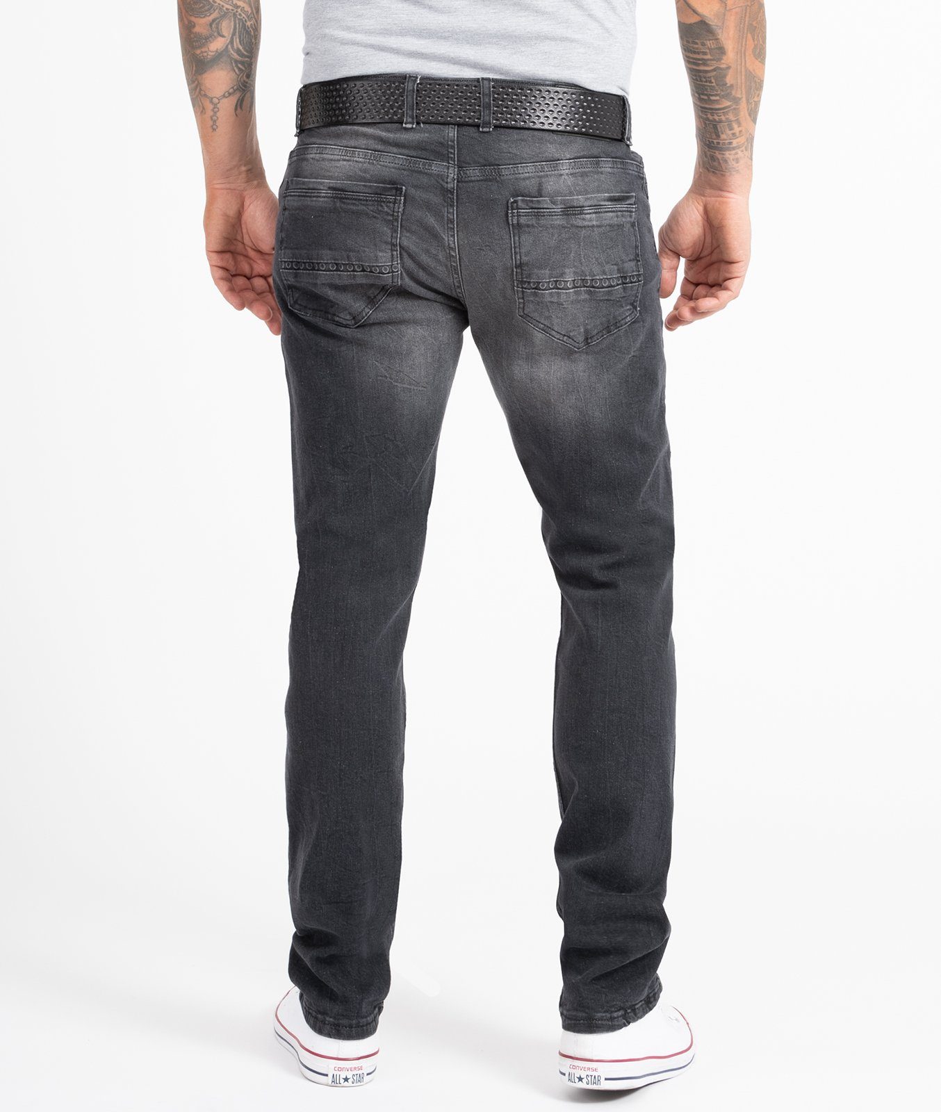 Rock Creek Straight-Jeans Herren Jeans Regular Fit Dunkelgrau RC-2158
