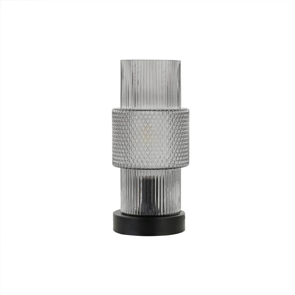 HOME DELUXE Tischleuchte Leuchte aus Glas YUKI - 12,7 x 12,7 x 27,9 cm, Schreibtischlampe, Leuchten, Tischlampe