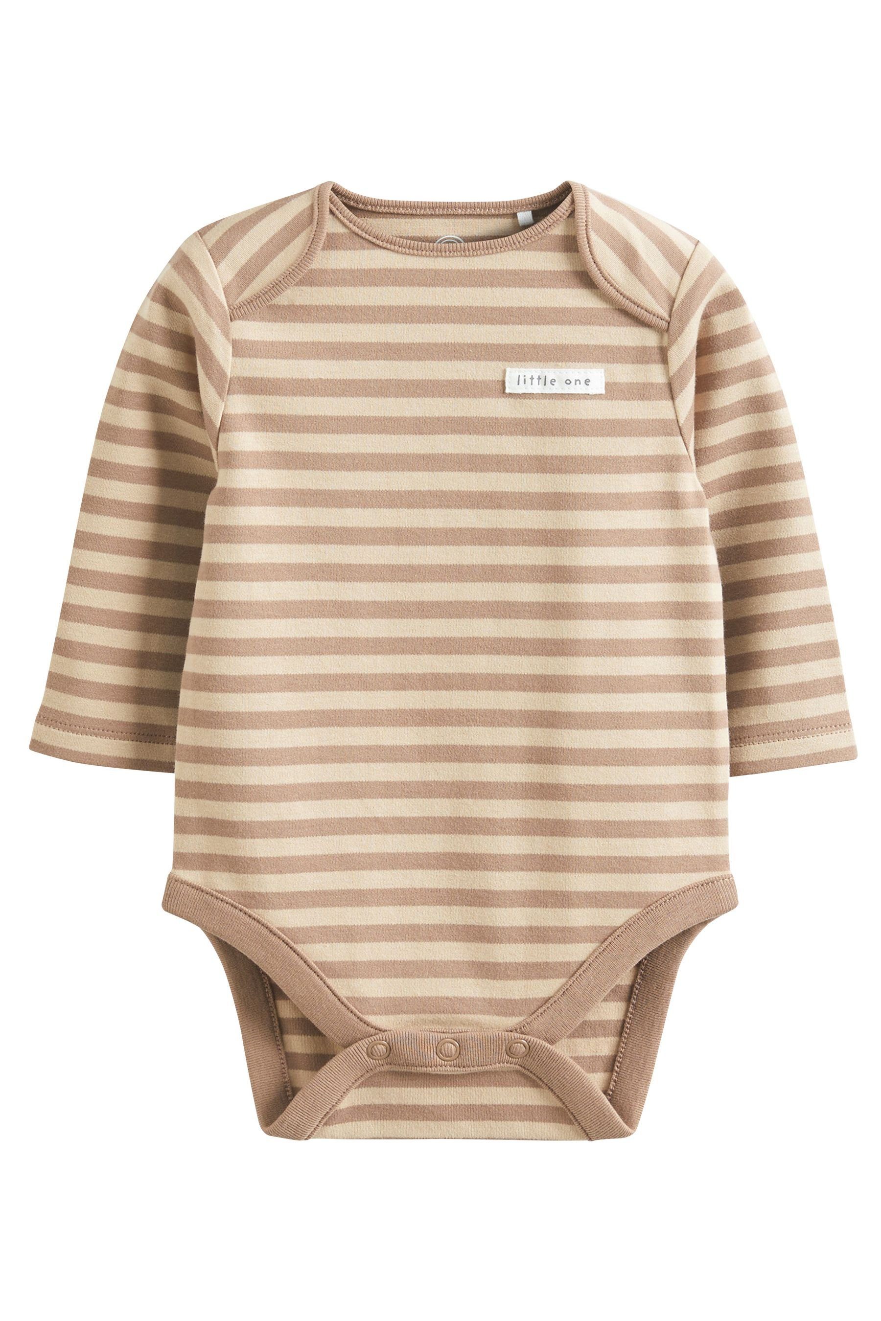 Langarmbody Bear Arm Baby-Bodysuits Next Tan (4-tlg) langem Brown mit 4er-Pack