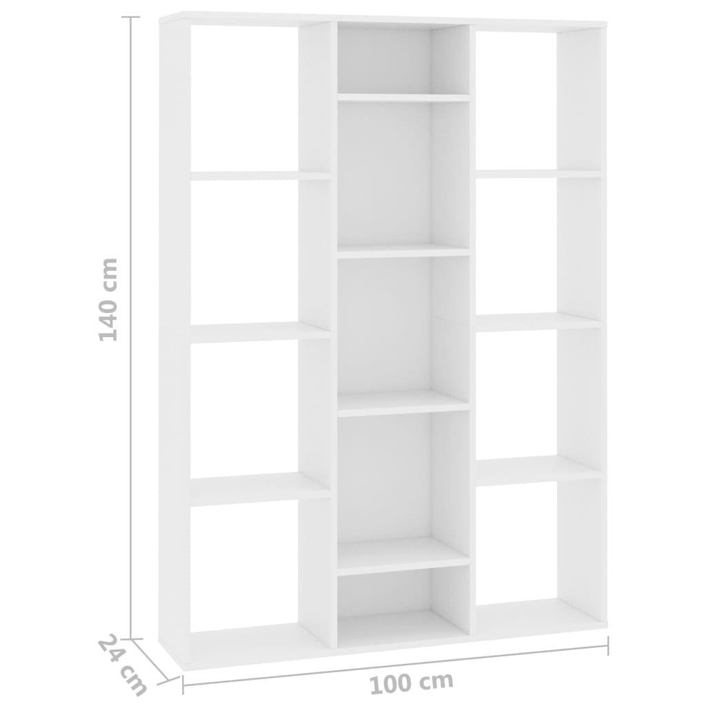 100x24x140 cm Raumteiler vidaXL 1-tlg. Weiß Holzwerkstoff, Raumteiler/Bücherregal