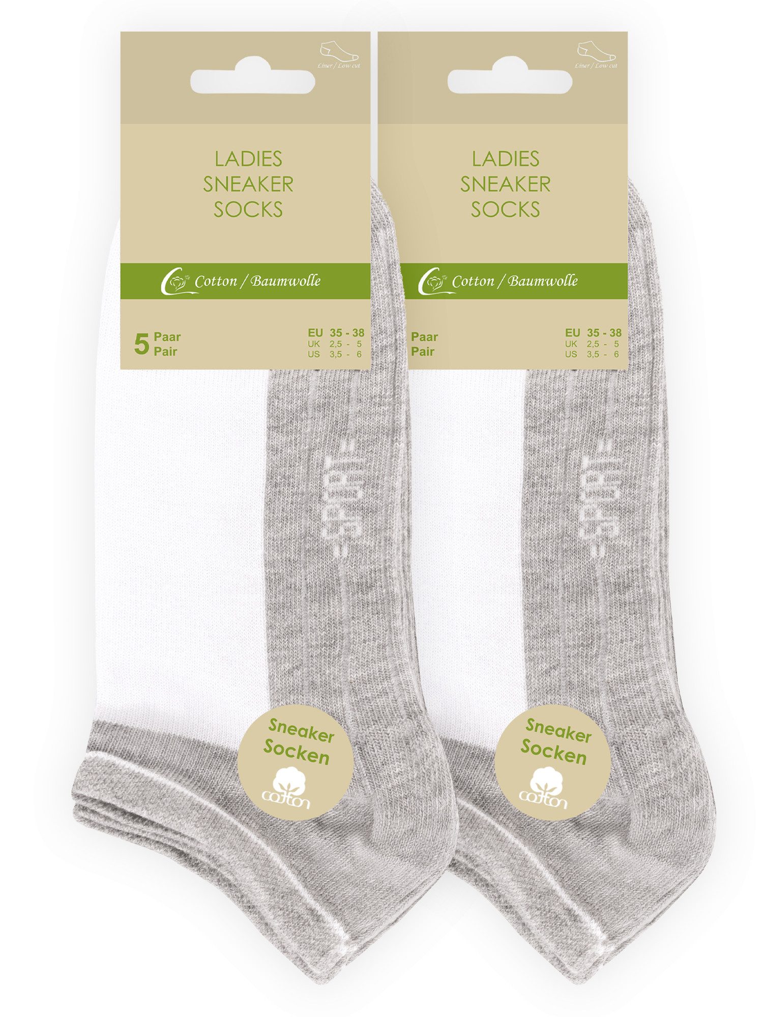 Cotton Prime® Sneakersocken Sportsocken mit Rippsohle günstig online kaufen