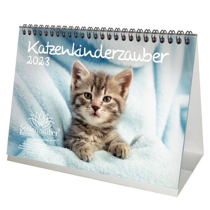 Seelenzauber Tischkalender Katzenkinderzauber DIN A5 Tischkalender für 2023 Katzenkinder Katzenba