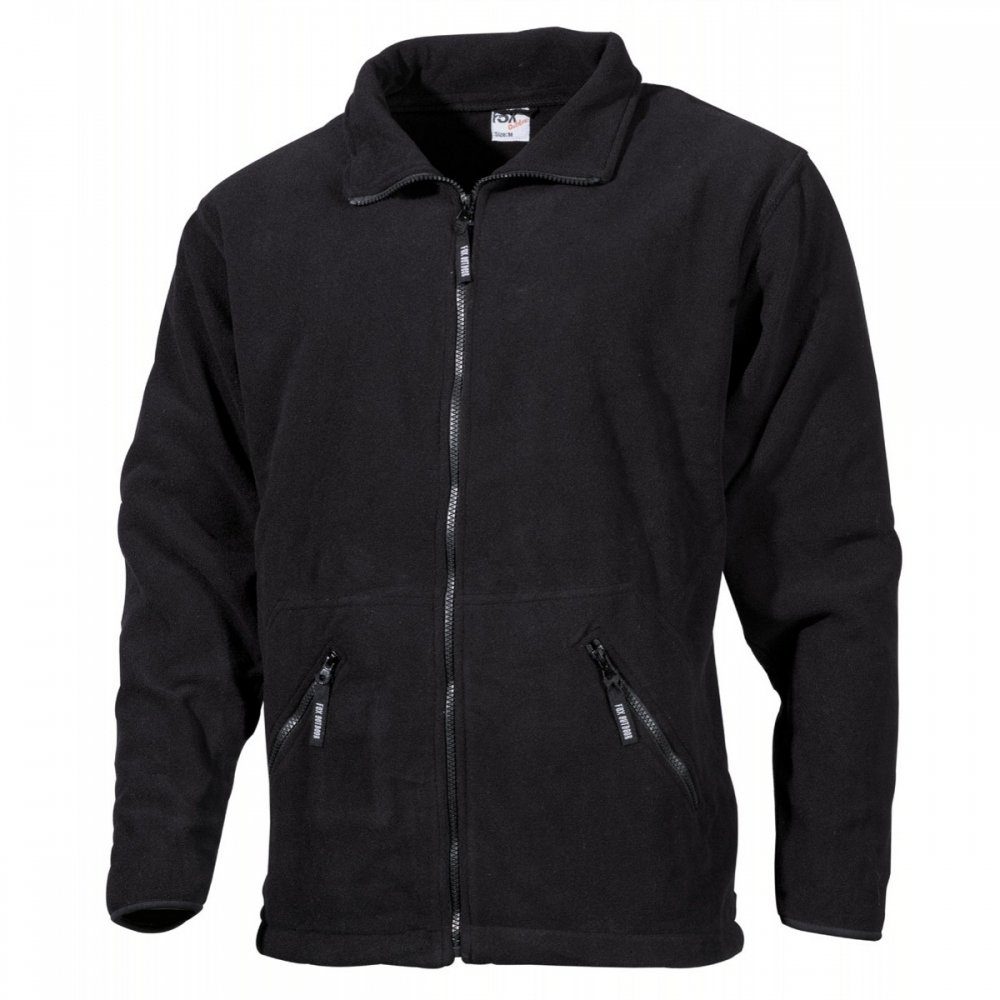 FoxOutdoor Fleecejacke Fleece-Jacke, "Arber", schwarz, Full Zip - XXL Gummizug am Ärmel