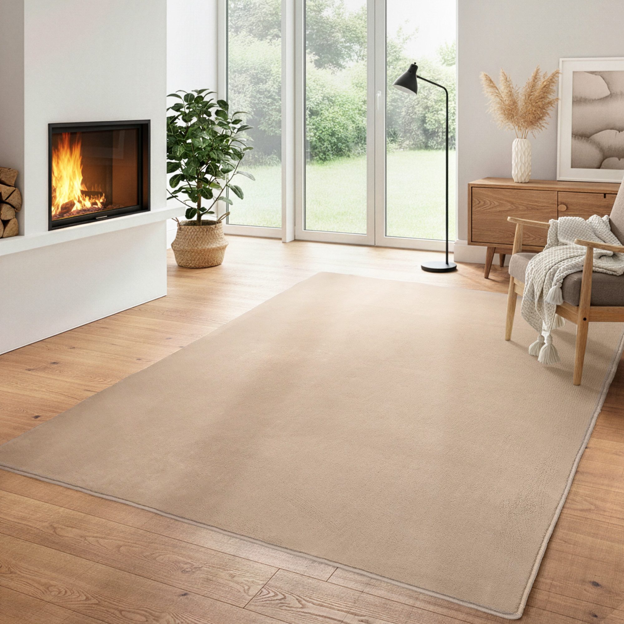 Carpettex Veloursteppich Unicolor - Einfarbig, Läufer, Höhe: 7 mm, Kurzflor günstig online kaufen