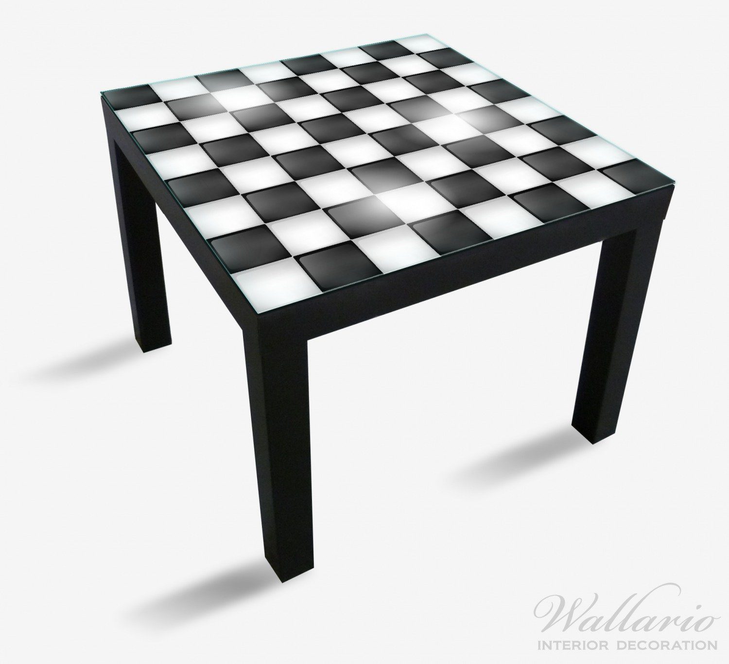 St), geeignet Schachbrett Lack Wallario (1 Tisch Tischplatte Ikea Muster für