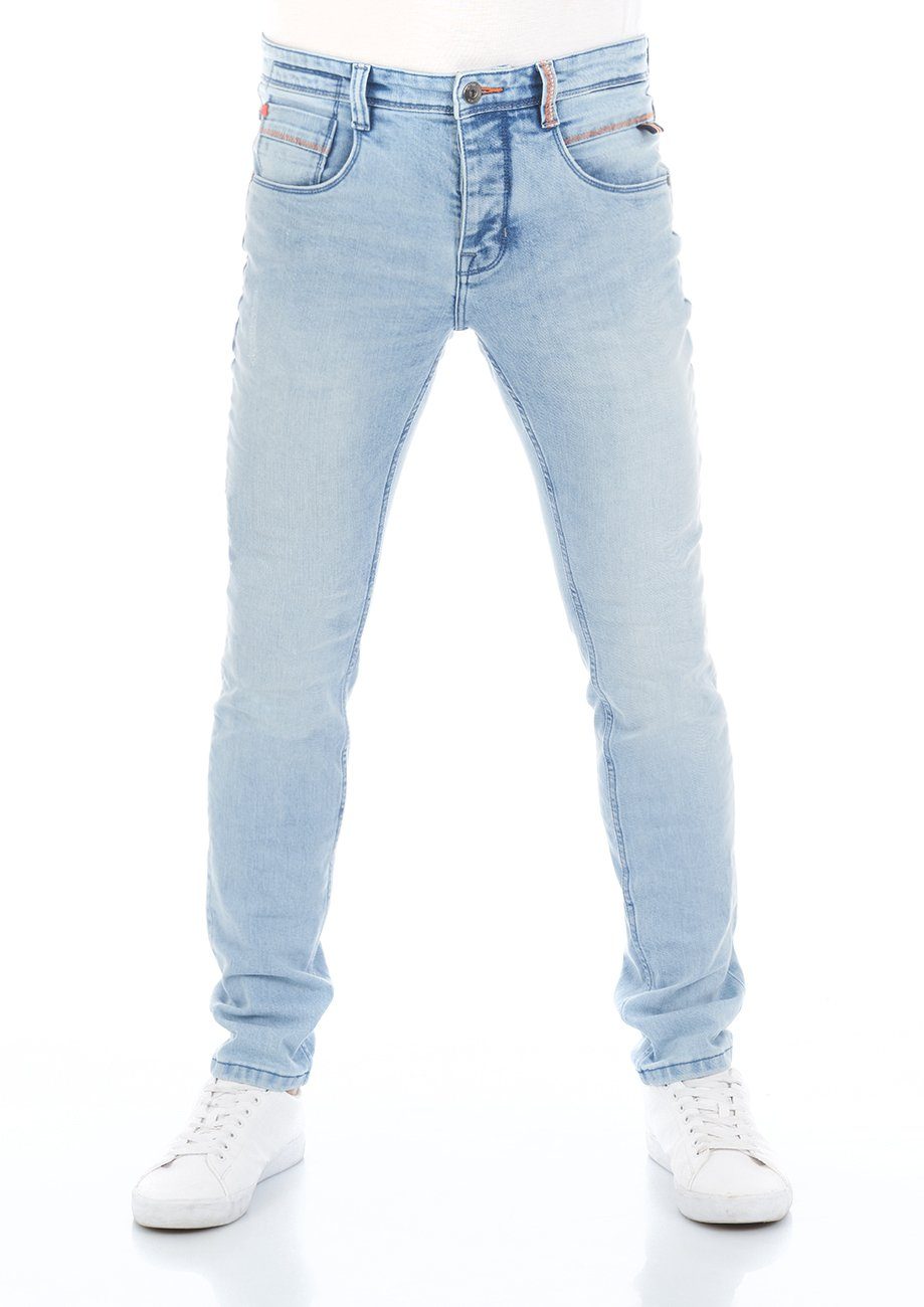 riverso Slim-fit-Jeans Herren Jeanshose RIVCaspar Slim Fit Denim Hose mit Stretch Light Blue (L139)