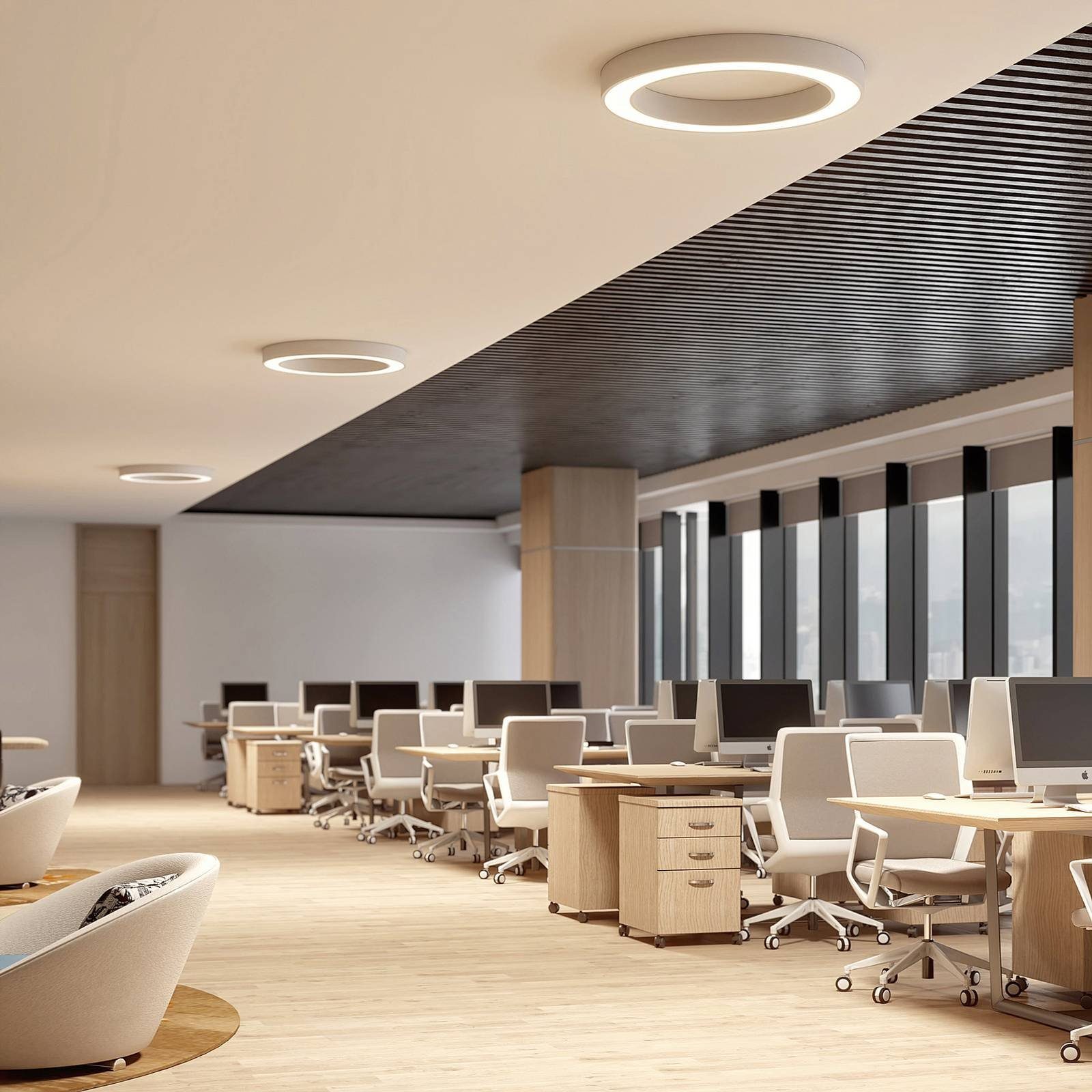 Arcchio Deckenleuchten Sharelyn, Nicht enthalten, LED 75,6 W gesamt, Farbwechsel warmweiß / tageslicht