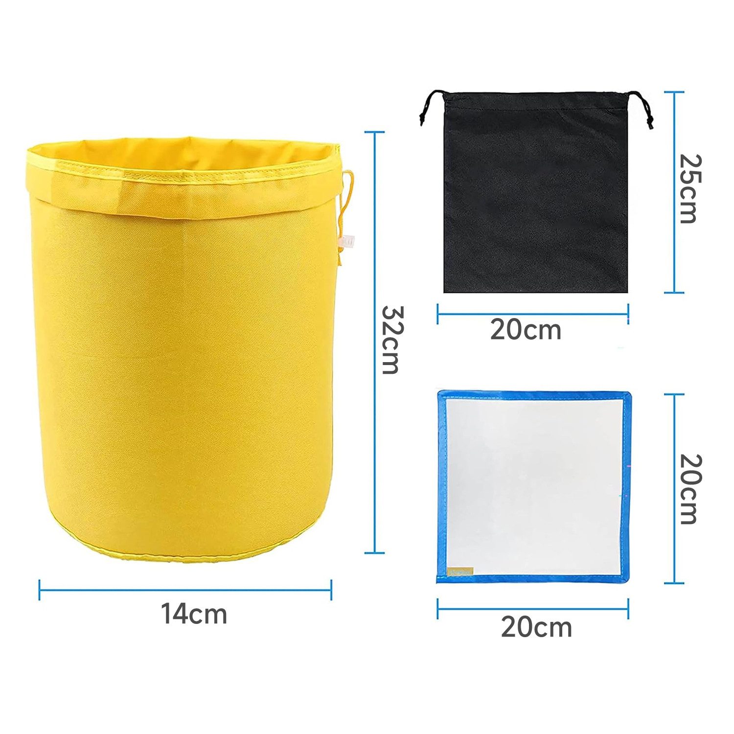 OSTWOLKE Gartensieb 5 Bubble Bags 1 Gallone Beutel Essenz Extractor Kräuterblasen, (5-St), mit Presssieb, Filtrationsbeutel, feine Löcher – Bild 4 von 5