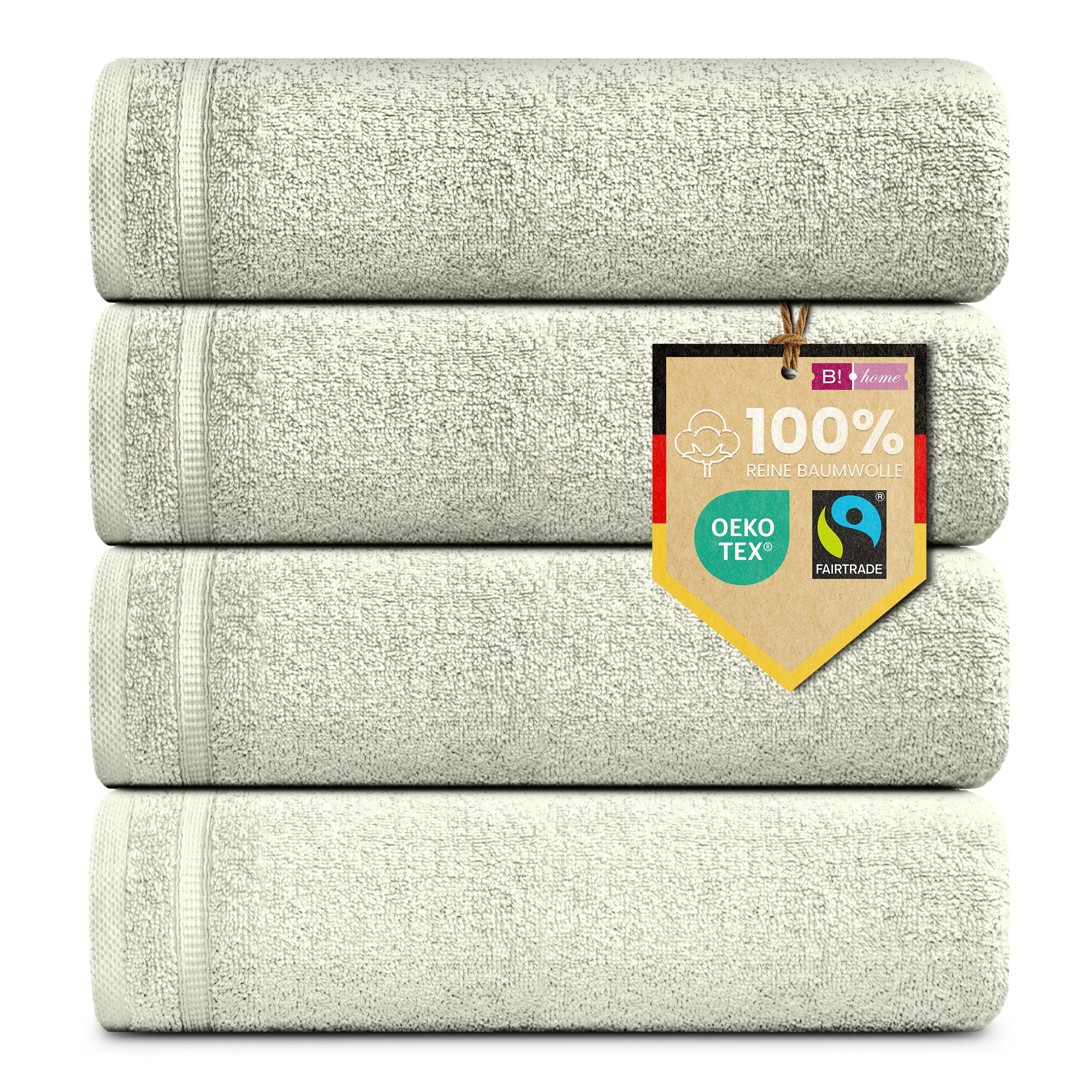 B!HOME Handtücher Set Saunatücher, Duschtücher, Gästehandtücher 100% Baumwolle, (Spar-Set, 4-St), flauschig saugfähig Frottee weich