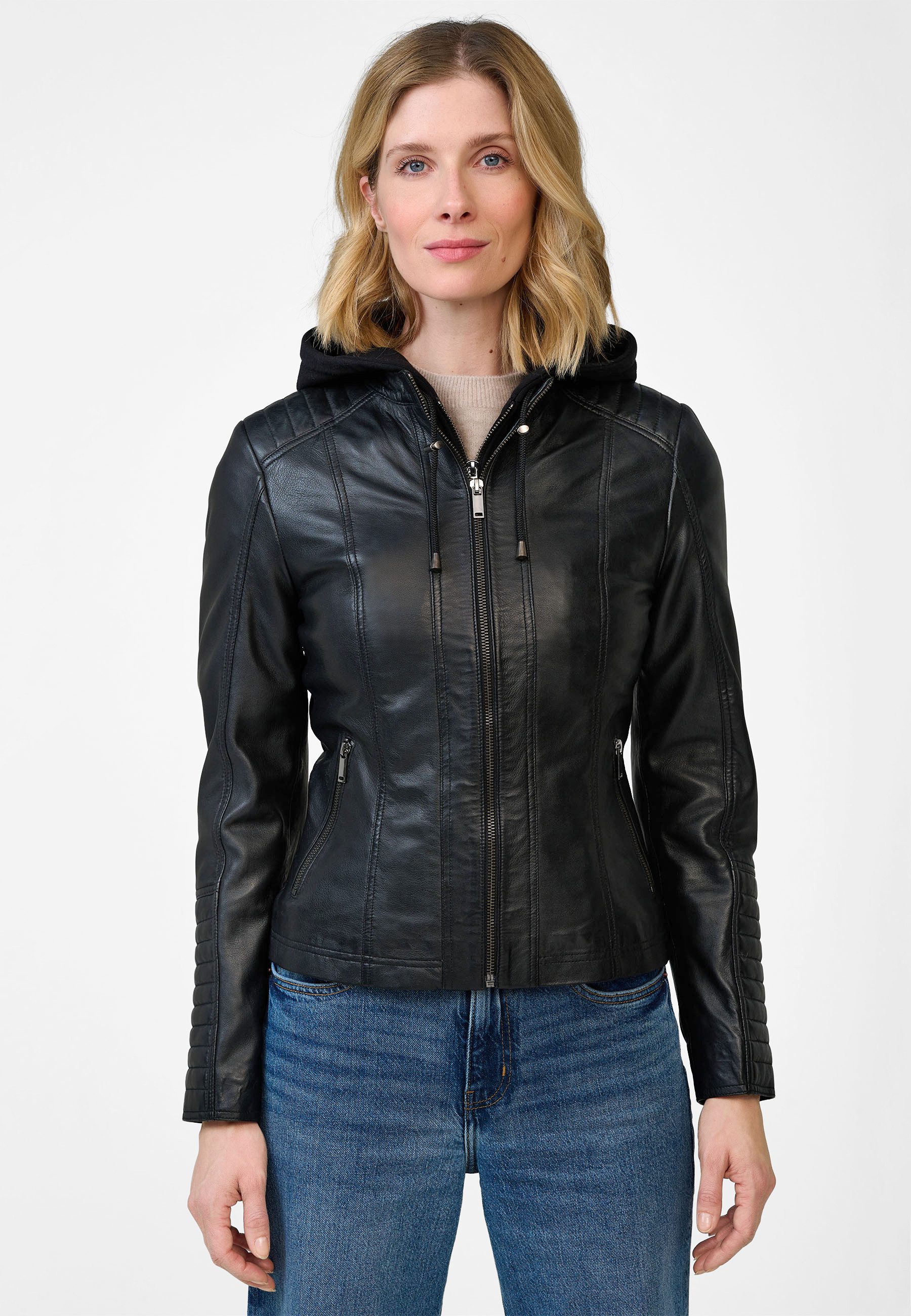 RICANO Lederjacke Rania Lederjacke mit Kapuze günstig online kaufen
