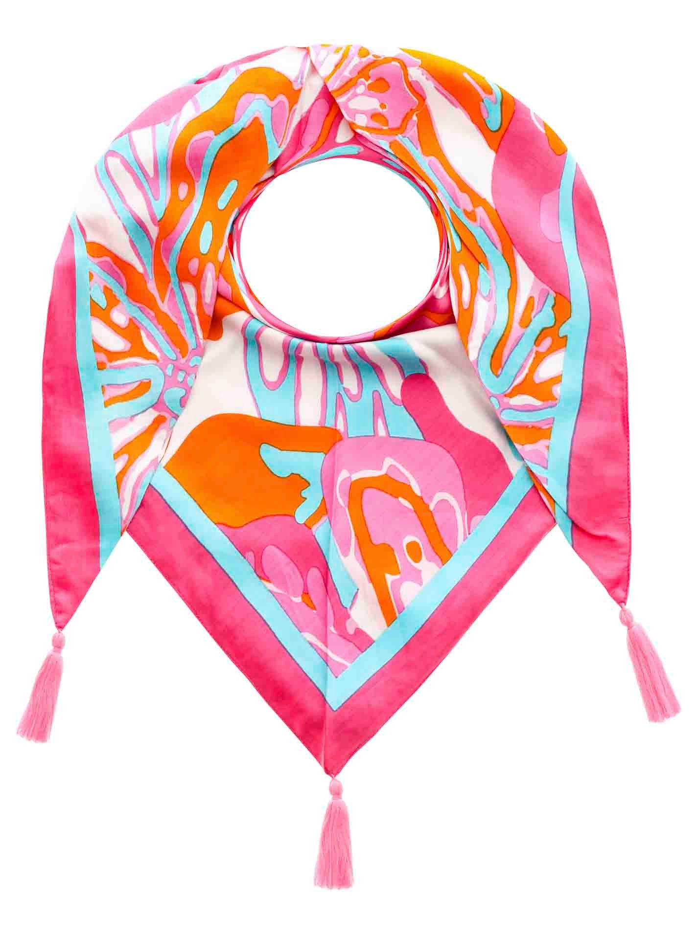 Zwillingsherz Modetuch "Big Flower", mit Tasseln und Blumenmuster günstig online kaufen