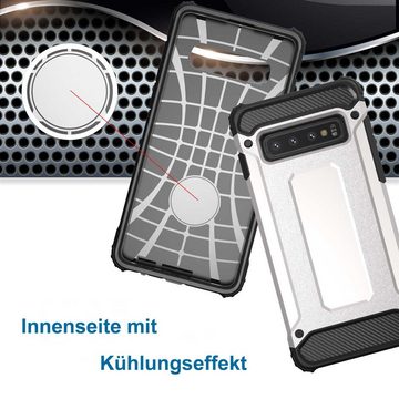 FITSU Handyhülle Outdoor Hülle für Samsung Galaxy S10 Silber 6,1 Zoll, Robuste Handyhülle Outdoor Case stabile Schutzhülle mit Eckenschutz