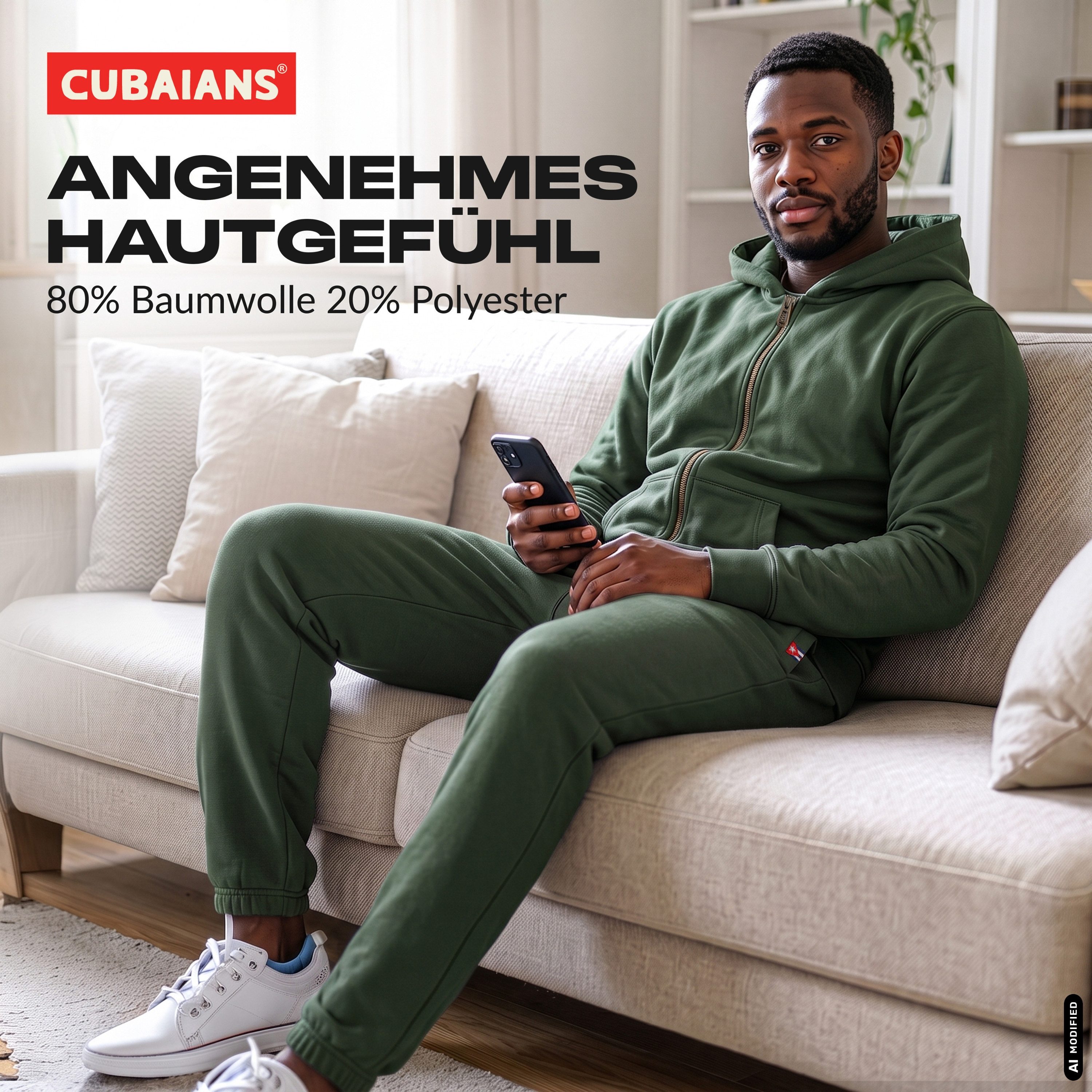CUBAIANS Trainingsanzug Vinales Herren Jogging Anzug für Männer Hausanzug – Bild 5 von 5