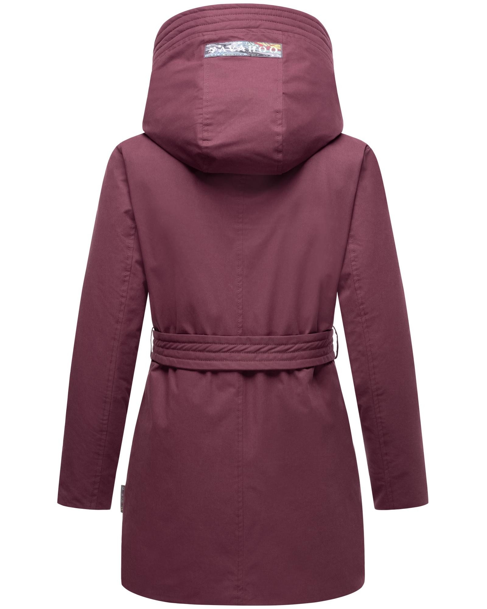 Navahoo Winterjacke Eishauch 14 Damen Winterparka mit Taillengürtel und Fleece-Kragen