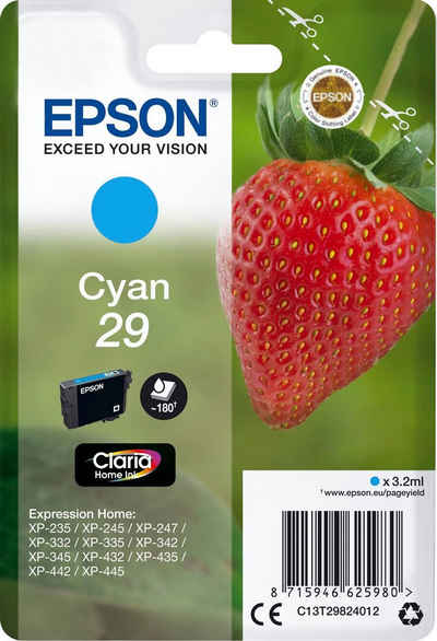 Epson 29 Tintenpatrone (original Druckerpatrone C13T29824012 cyan T2982)