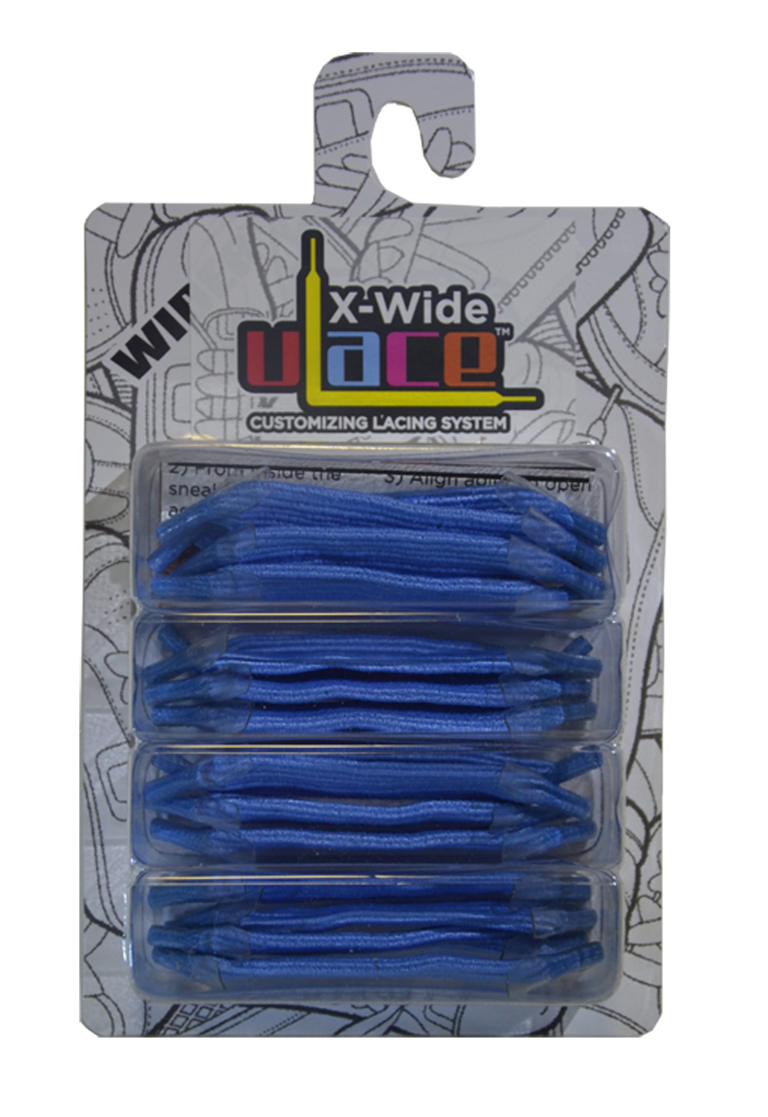 U-Laces Schnürsenkel X-Wide Fatties 16 Stück - elastische Schnürsenkel mit Wiederhaken Light Blue