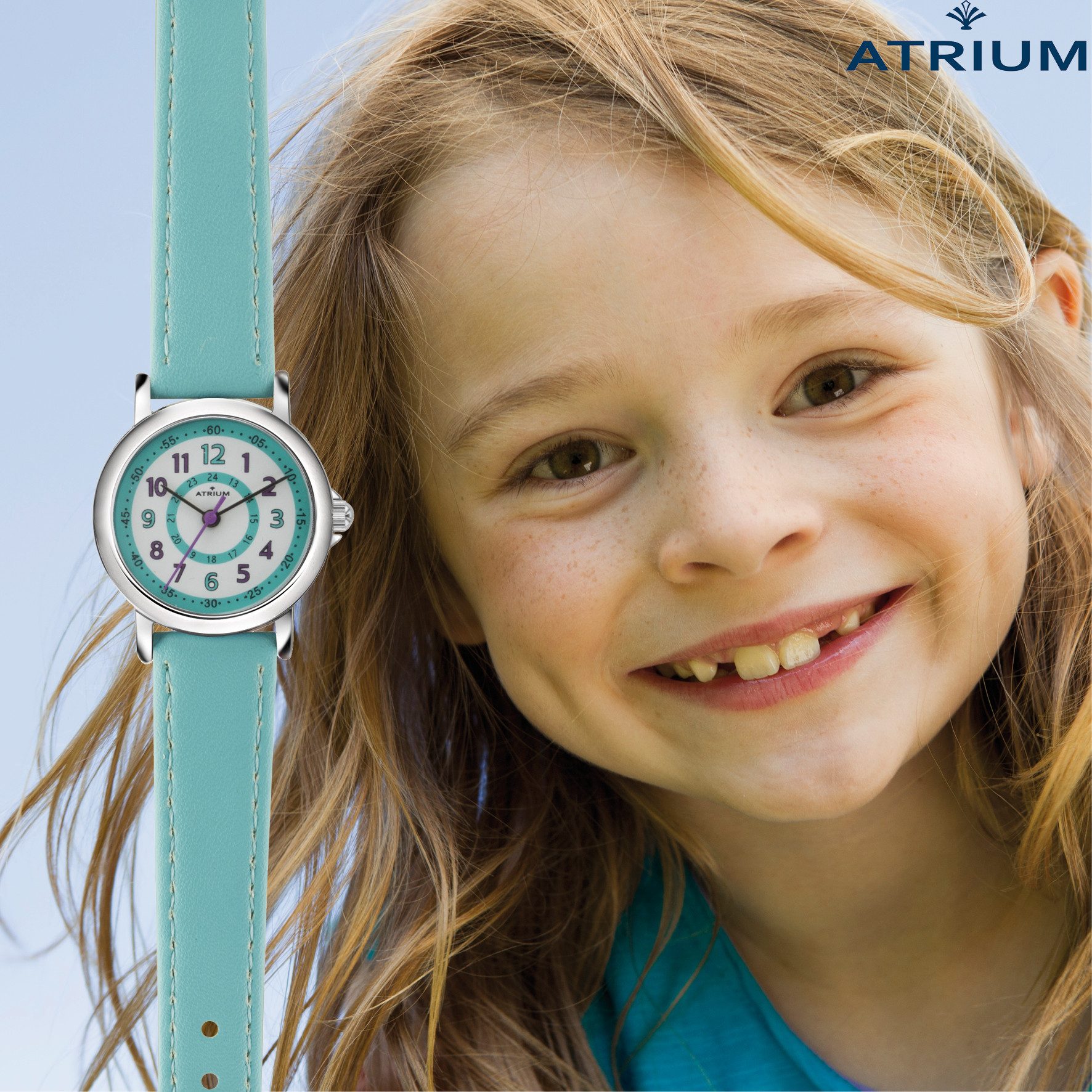 Atrium Quarzuhr A31 Kinder Armbanduhr, analog bunt deutlich Uhrzeit lernen Geschenkidee Ø 27mm – Bild 5 von 5