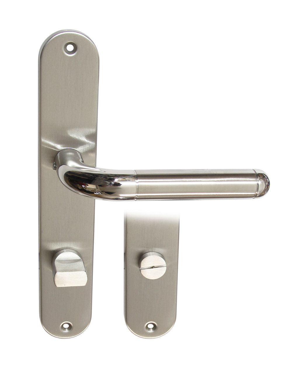 Häusler Onlinehandel GmbH Türbeschlag Edelstahl Türbeschlag Star II Langschild Türdrücker, Für Feuchträume geeignet