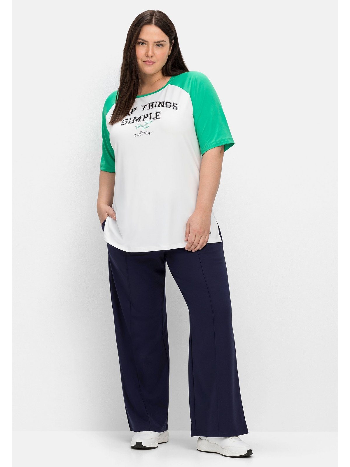 Sheego T-Shirt Funktionsware Große aus im College-Look, Größen