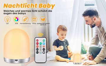 AMBOTHER Nachtlicht AL-NL-002, LED fest integriert, Farbwechsler, kleines RGB-Nachtlicht Smart Home kreatives Licht Notfall-Nachtatmungslicht mit Fernbedienung, für Wohnzimmer, Schlafzimmer, Kinderzimmer