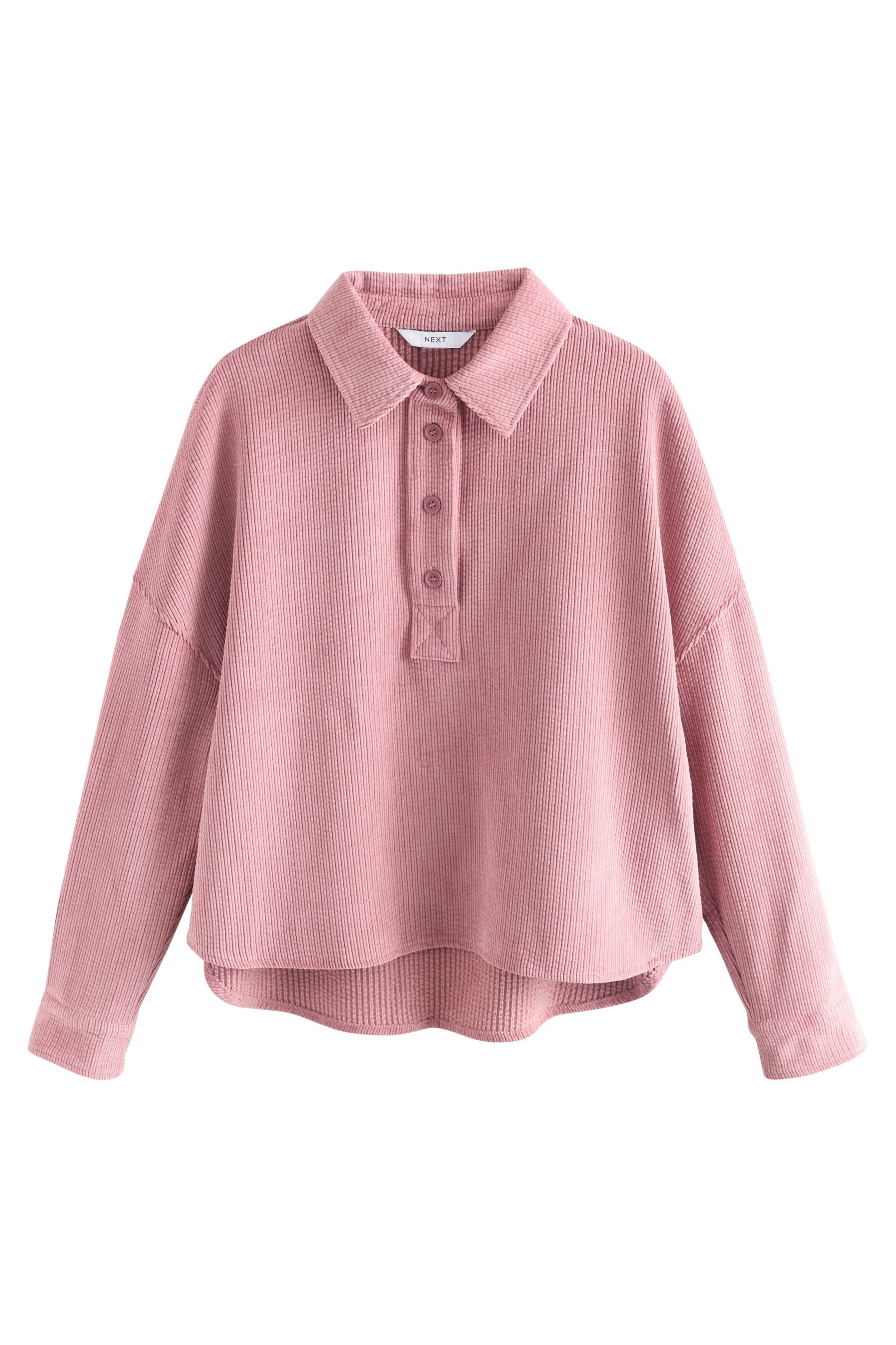 Next Blusenshirt Langarm-Sweatshirt aus Cord mit Druckknopf (1-tlg) günstig online kaufen