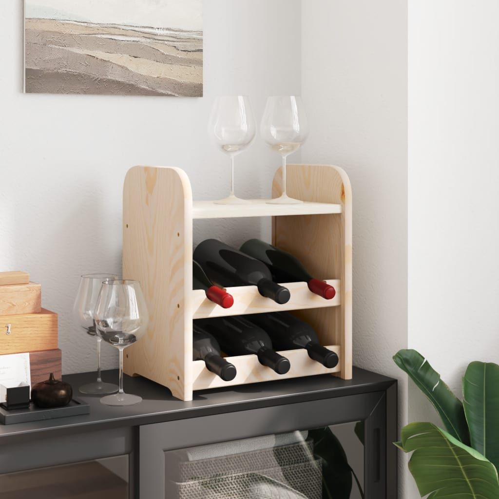 vidaXL Weinregal Weinregal mit Oberplatte 33x25x37 cm Massivholz Kiefer, 1-tlg.