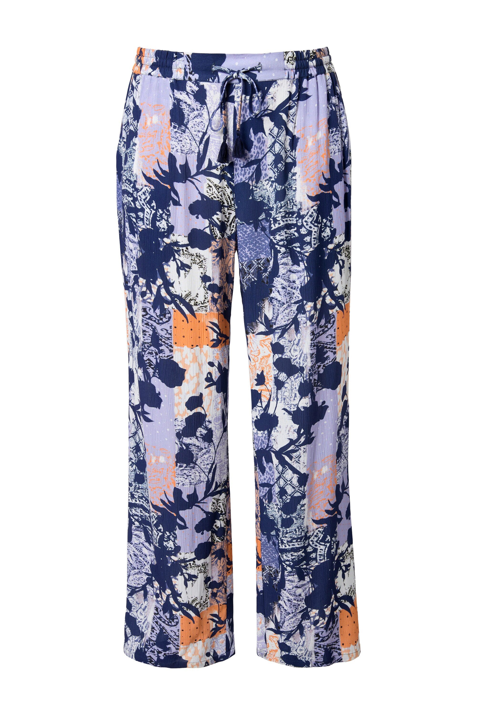 Funktionshose Hose Rose floraler Druck weites Bein Elastikbund