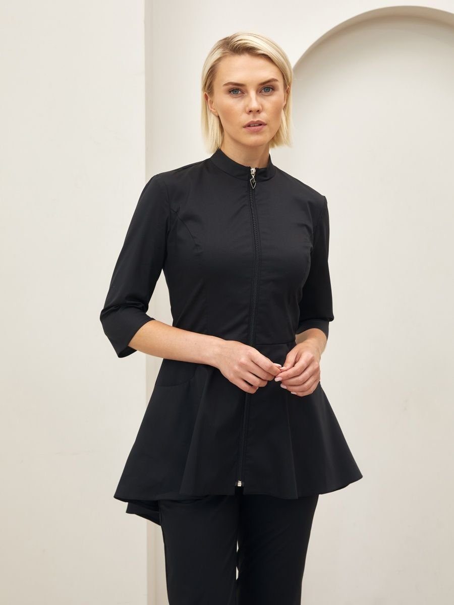 STM Company Kittelschürze Medizinische Bluse mit Schößchen, (3/4 Ärmel), Arbeitskleidung & Berufsbekleidung