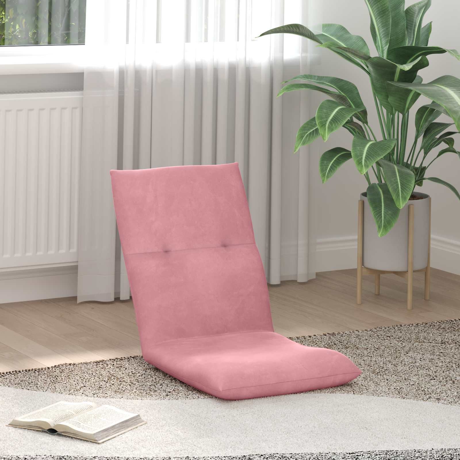vidaXL Bodenkissen Verstellbarer Fußsessel Rosa Samt