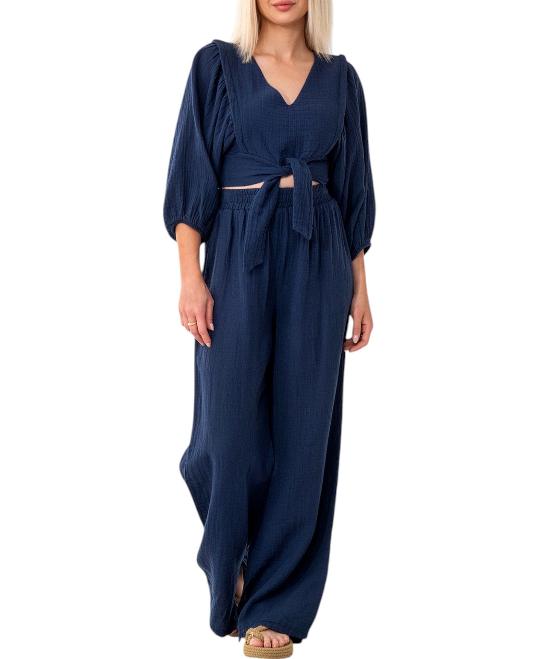 WENOR Crop-Top Set Damen Musselin-Zweiteiler mit günstig online kaufen