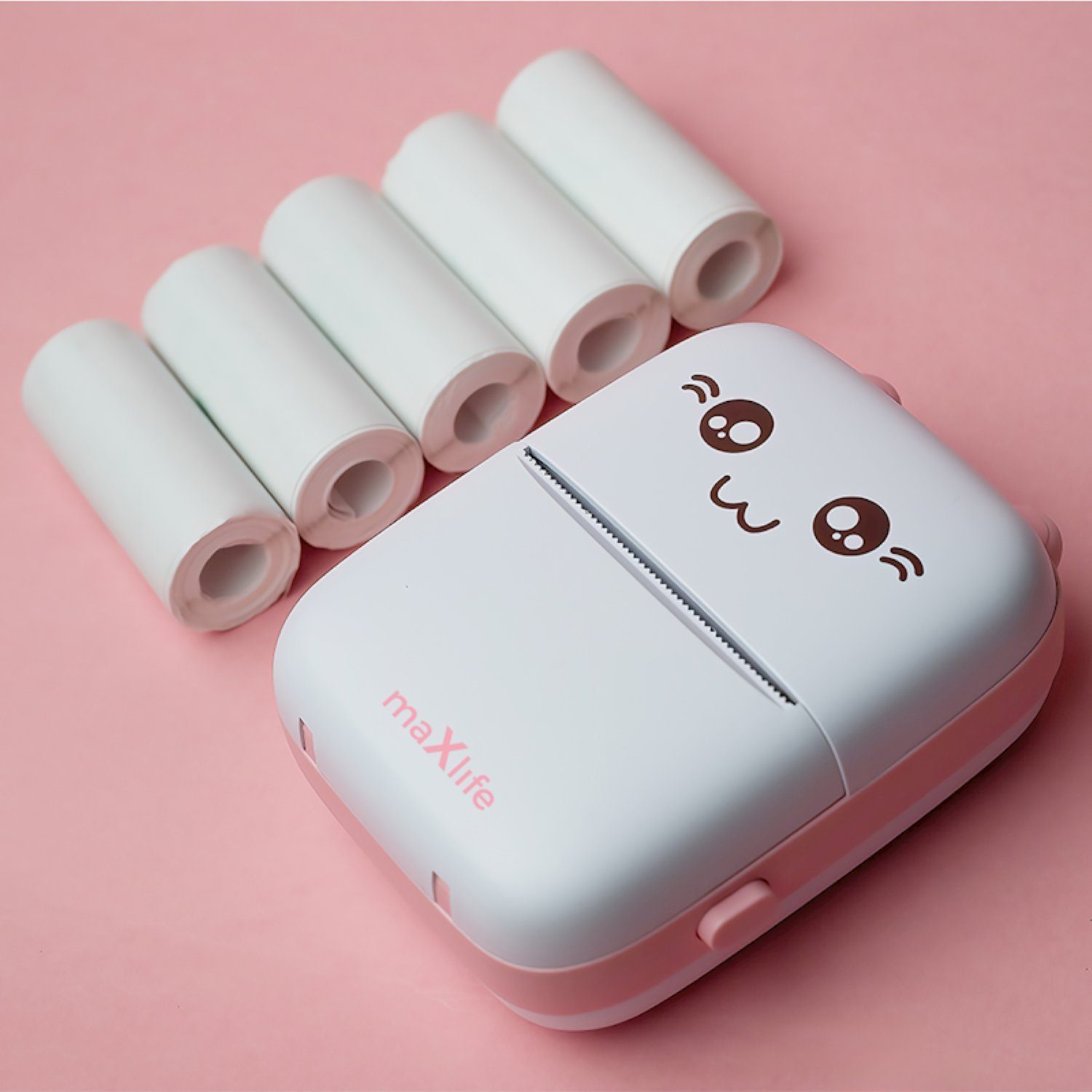 MaXlife Bluetooth-Thermodrucker tragbarer Drucker Etikettendruck für Kinder Etikettendrucker
