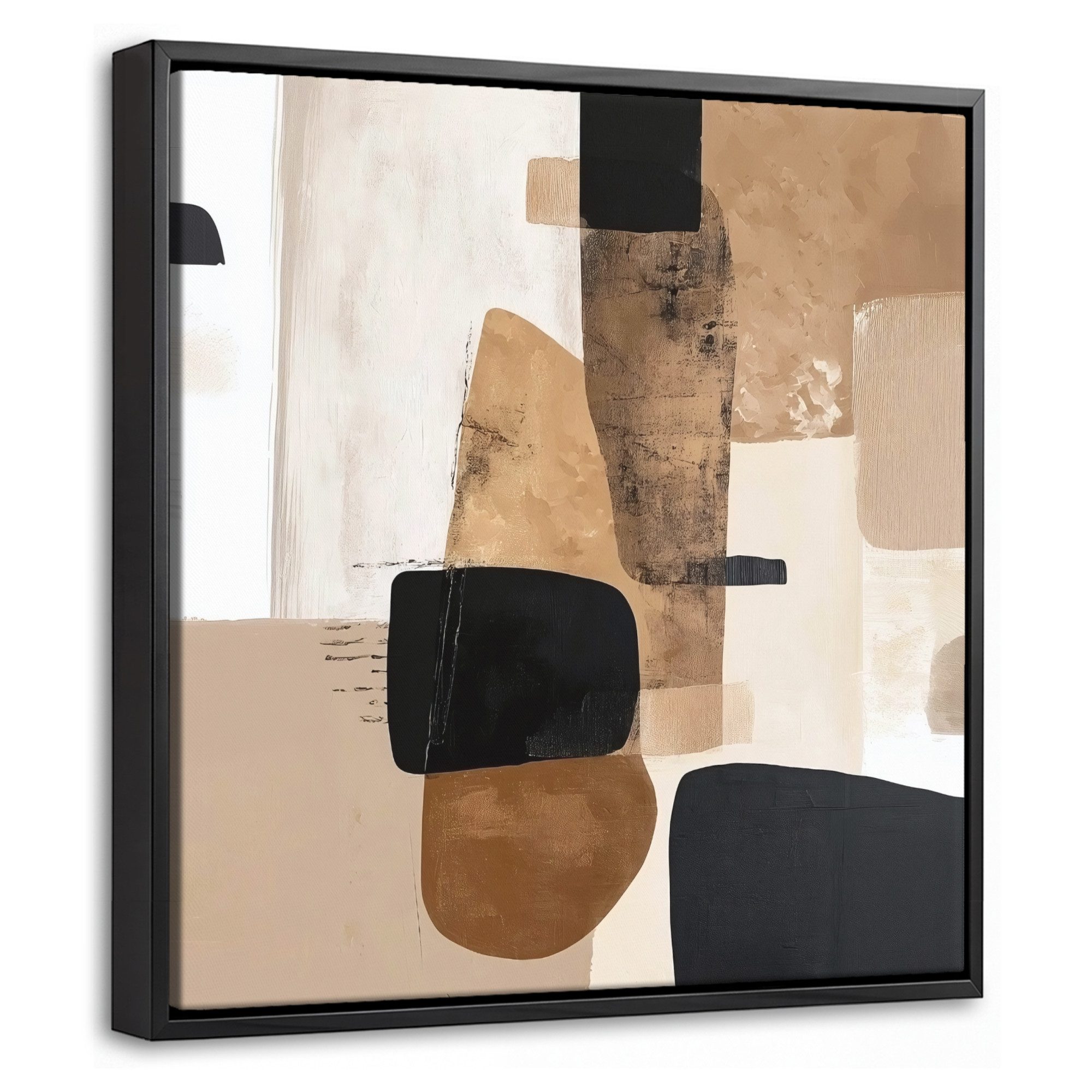 OneMillionCanvasses® Leinwandbild mit Rahmen - Flugzeuge - Abstrakt - Schwarz - Streifen, Fotodruck (1 St), Leinwand Bilder Klein, Wand Dekoration Aesthetic 20x20cm
