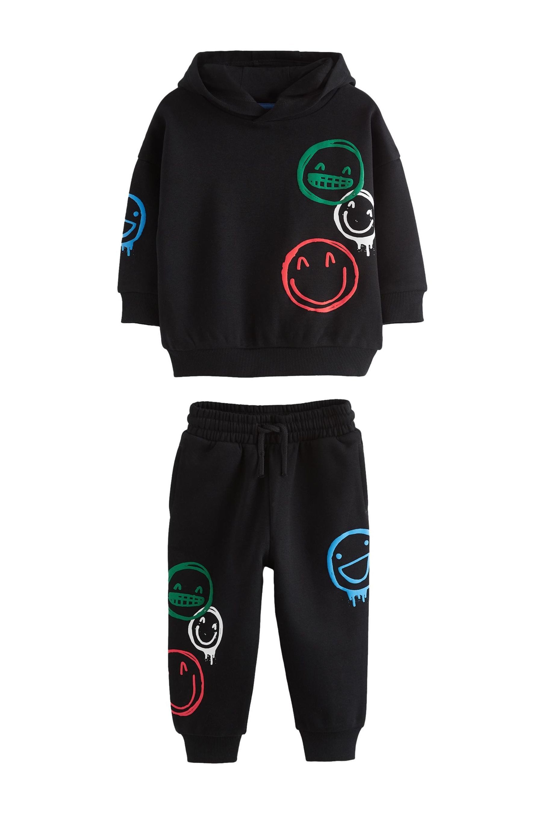 Sweatanzug Hoodie mit durchgehendem Print + Jogginghose