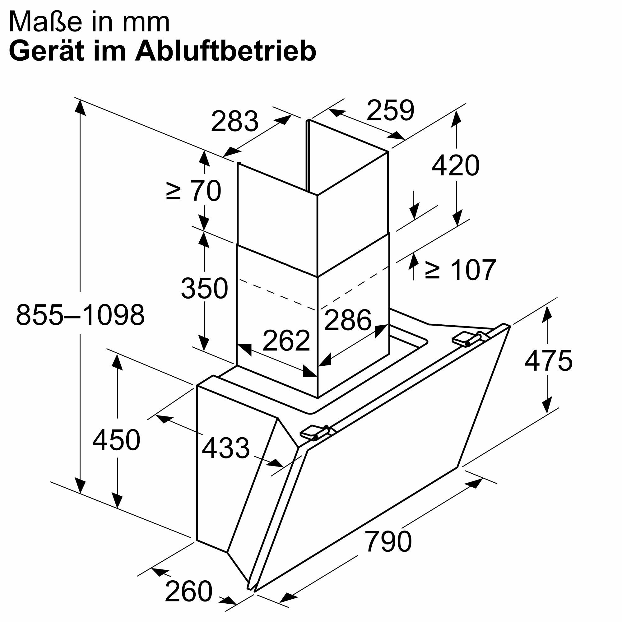 BOSCH Kopffreihaube DWK81AN60, Serie 6 Wandesse, 80 cm, Klarglas schwarz bedruckt EEK: A+ Serie Serie 6 DWK81AN60, Serie 6 Wandesse, 80 cm, Klarglas schwarz bedruckt EEK: A+