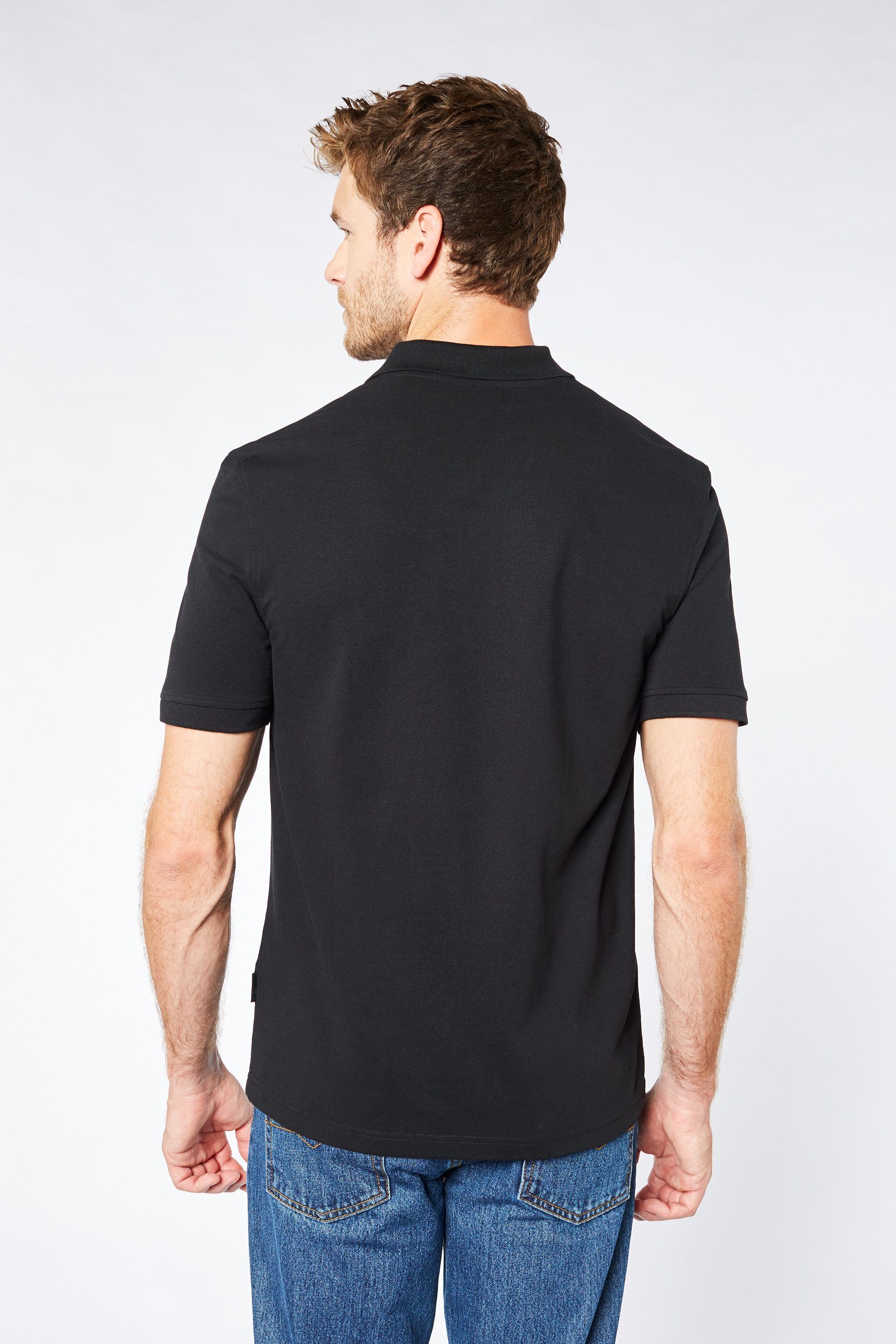 Expand Poloshirt in Übergröße schwarz