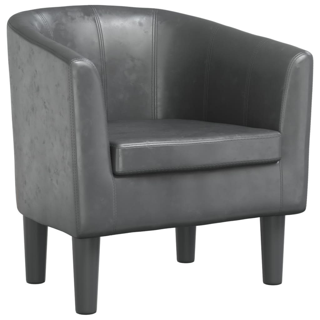 vidaXL Sessel Clubsessel Grau Kunstleder (1-St) günstig online kaufen