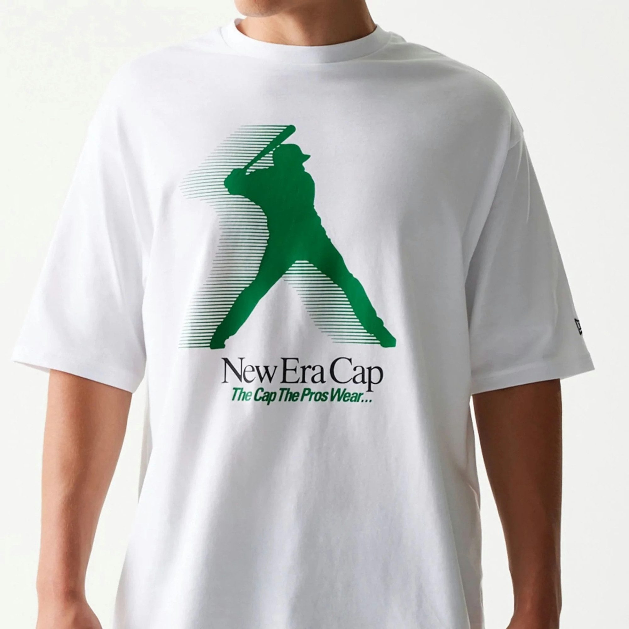 New Era Print-Shirt Baseball Player Graphic Oversized T-Shirt - Weiß