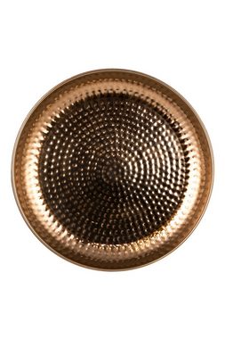 Marrakesch Orient & Mediterran Interior Tablett Orientalisches rundes Tablett Schale aus Metall Mia 40cm Kupfer, Handarbeit