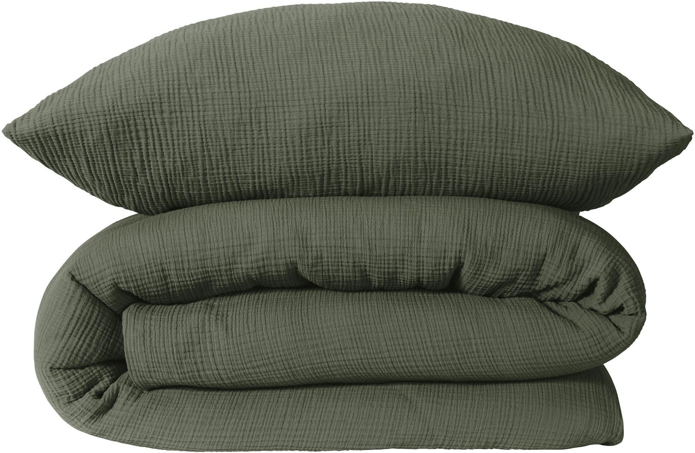 Schiesser Bettwäsche Molly aus supersofter Musselin-Qualität in gedeckten Farben, Musselin, 2 teilig, OEKO-TEX® MADE IN GREEN