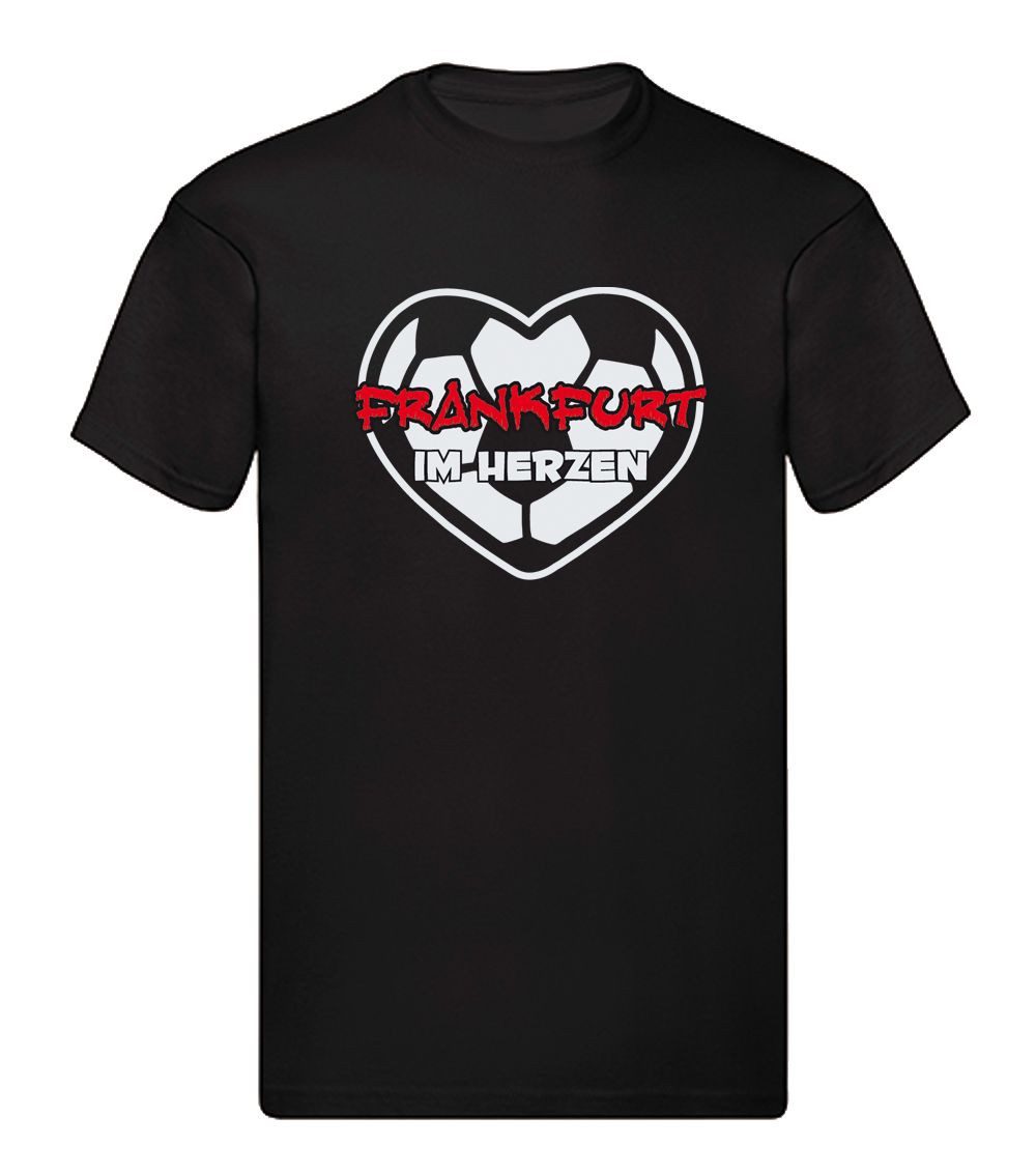 G-graphics T-Shirt Frankfurt im Herzen (rot) (1-tlg) Herren T-Shirt mit einem Motiv für den echten Fan