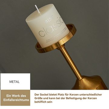 Welikera Kerzenhalter Stilvolles 6-teiliges Set europäischer Metall-Kerzenleuchter,Golden