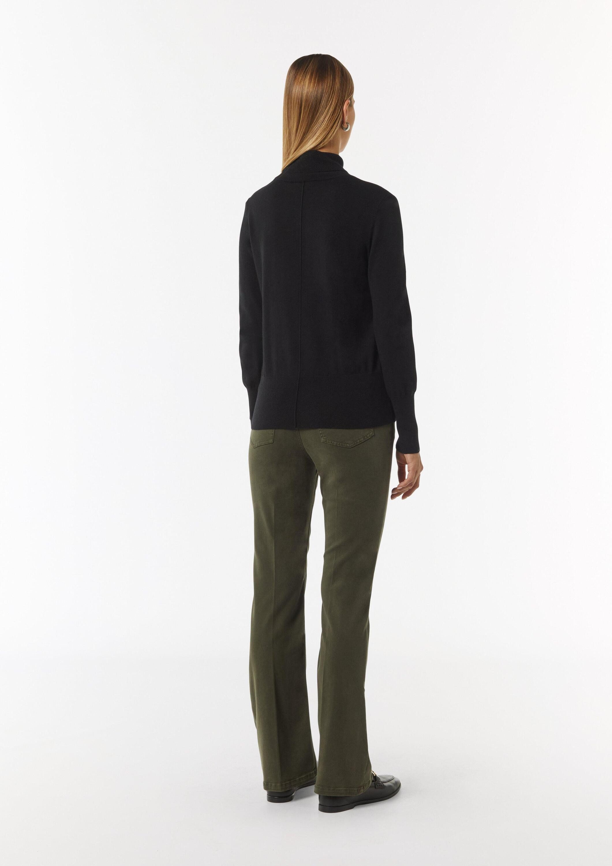 comma Longpullover Strickpullover Rollkragenpullover mit Biesen und Rippdetails