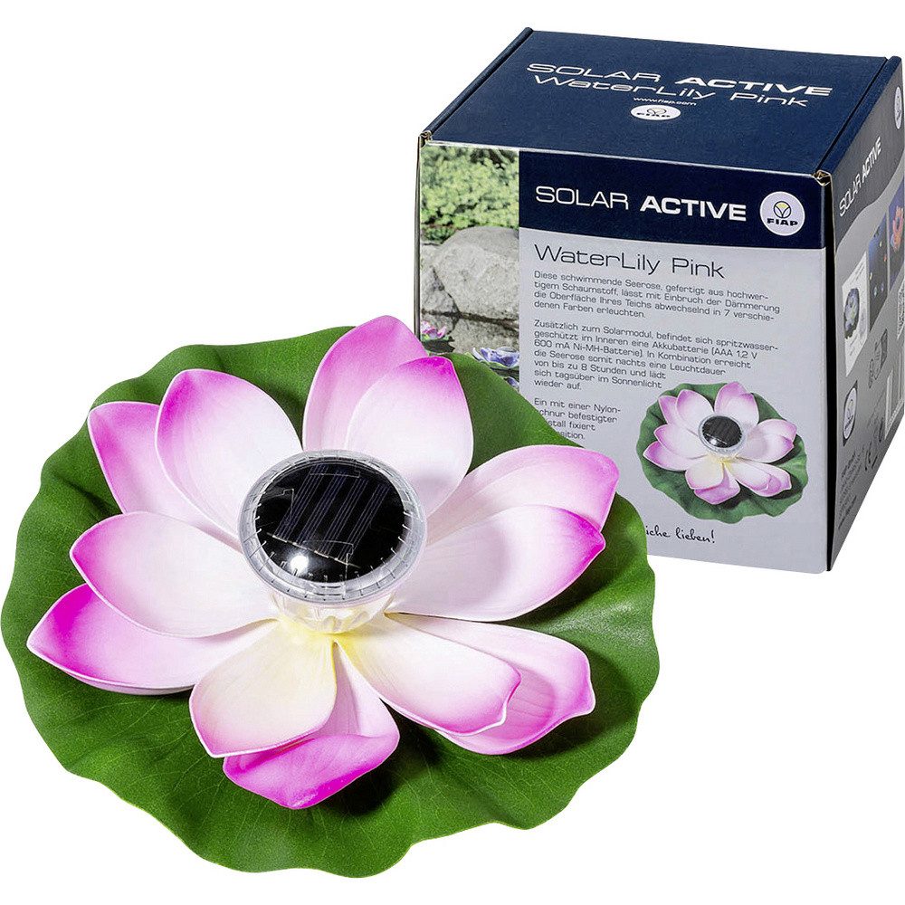 FIAP GmbH Gartenleuchte FIAP 3206-1 SOLAR ACTIVE WaterLily Pink Solar-Dekoleuchte LED LED f